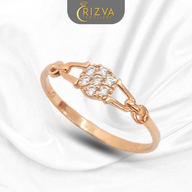 Cincin Solitaire Bunga Var Rizva Jewellry Rose Gold 8K 2