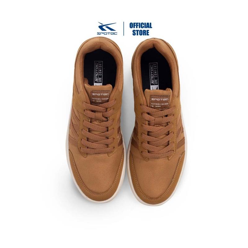 Spotec Sneakers Tetra Sepatu Sneakers Pria Wanita - Coklat Tua Putih 4