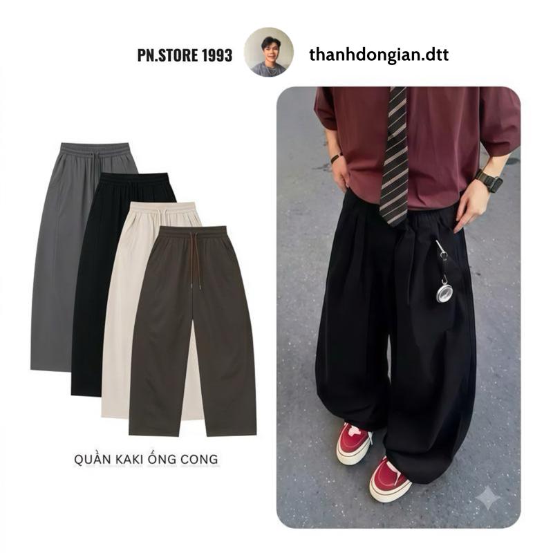 [PN.Store x Thành Đơn Giản] Quần Kaki Suông Dáng Cong Quần Kaki Dáng Suông Lưng Chun Màu Đa Dạng Phong Cách Thời Trang