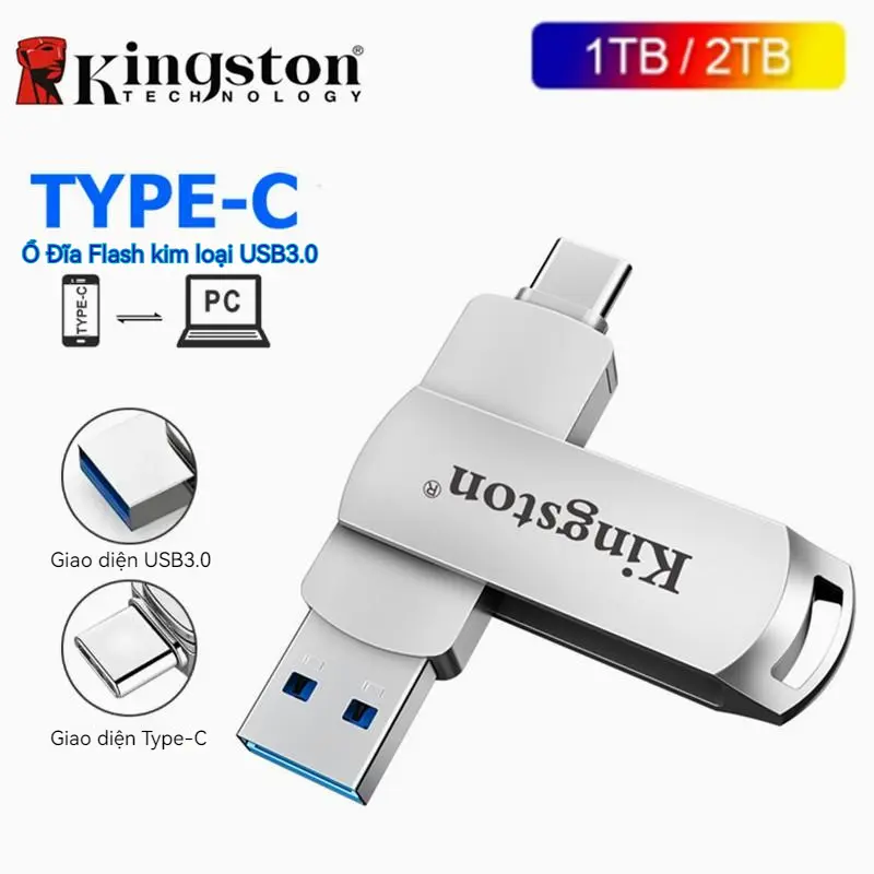 Ổ đĩa bút Usb 3.0, Kingston, Dung lượng 1TB và 2TB, Ổ đĩa Lung Linh USB, Tương thích với iPhone 15 và máy tính, Lưu trữ Otg kỹ thuật số, Thẻ SD kỹ thuật số, Thiết kế Key USB, usb  1tb usb  thẻ  nhớ otg  usb  type-C