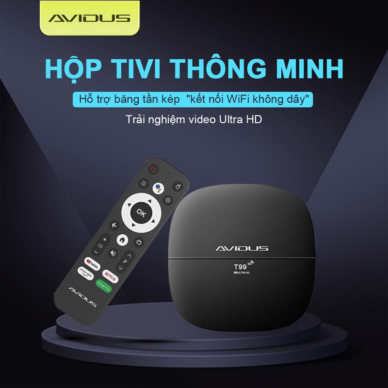  Tivibox T99 ATV Smart TV Box 8K HD 8+128GB Tiếng Việt Wifi Băng Tần Kép Bluetooth 4.0 bộ vi xử lý Allwinner H313 Quad-Core Màn Hình Điều Khiển Tivi Xem Phim Nghe Nhạc,... 