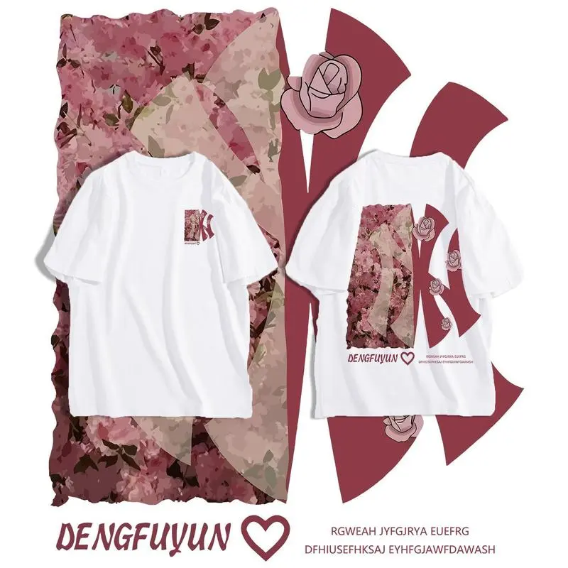 Mode berpakaian di jalan, t-shirt t-shirt pria dan wanita muda, kemeja wanita, baju pria, blus yang nyaman, dan kaos berlengan pendek untuk pria dan wanita