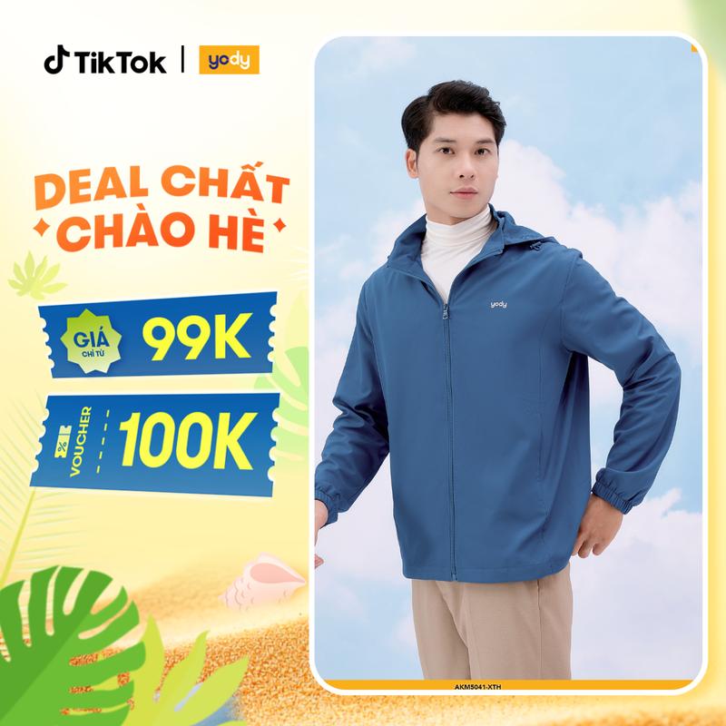 YODY Áo Khoác Gió Nam Trượt Nước Thông Minh Lót Lưới Mềm Nhẹ Thông Thoáng AKM5041
