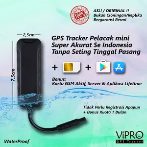 Concox GPS Tracker Mini Pelacak Mobil Motor Bus Elf Ori Waterproof 7.5cm x 2.5cm Tanpa Setting Tinggal Pasang Bonus Kartu GSM Aktif Server Aplikasi Lifetime - Hitam