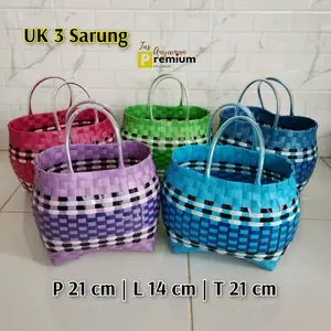 (UK3 Oval Sarung) Tas Nasbox/Tas belanja/Tas anyaman premium
