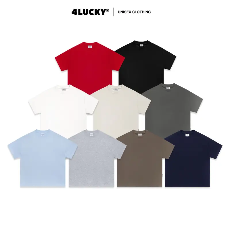 Áo Thun BOXY Tone Đất 250GSM Unisex 4Lucky 6405 - Form Rộng Oversize Streetwear Menswear Cổ Tròn