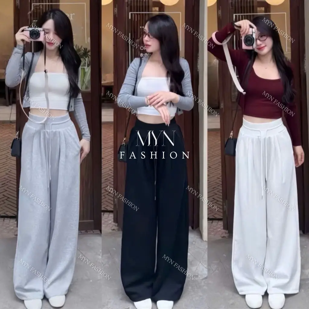 {HÀNG L1- CÓ DÁNG NẤM} QUẦN ỐNG RỘNG BẢN CẠP TO TÔN DÁNG VẢI NỈ 2DA L1 CHẤT MỀM KHÔNG XÙ [MY002]