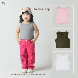 [HELLOMINI] 1-12T Amber Rib Tebal Tank Top Anak Perempuan HMN15