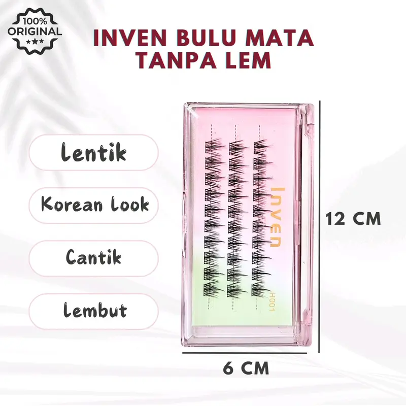 {BULUMATA TANPA LEM } H001 ( INVEN bulu mata tanpa lem) extension extensions lembut ringan di mata korean look Eyelash 2
