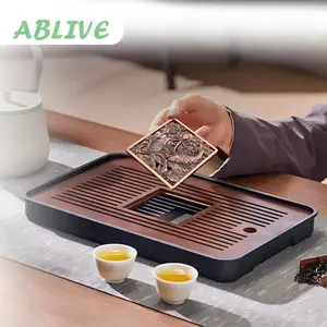 Tatakan Nampan Teh China Bambu Ukuran 36x24cm Aesthetic Chinese Bamboo Tea Tray