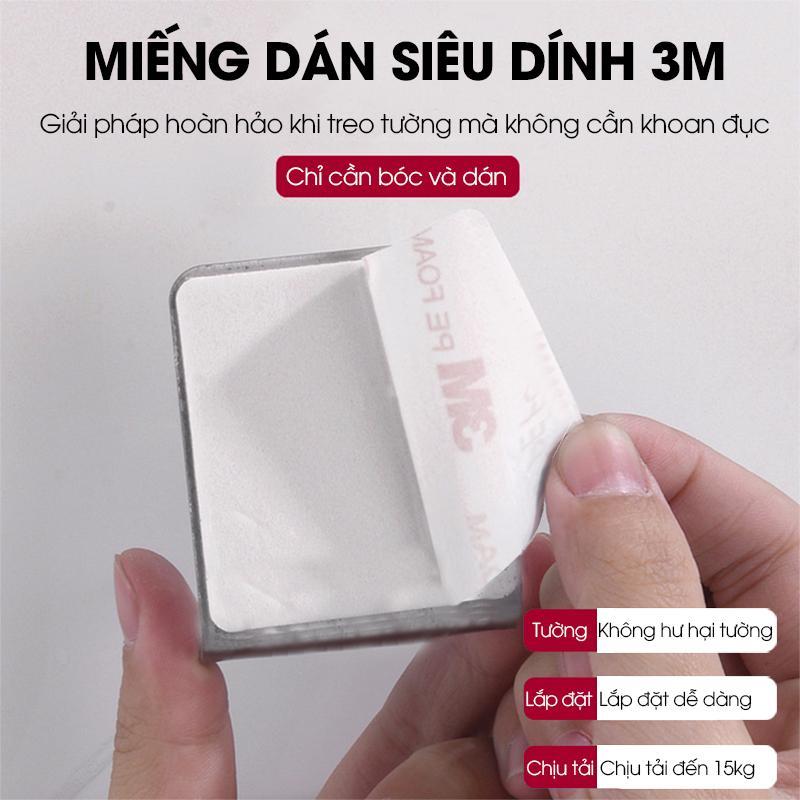 Móc dán tường nhà bếp đa năng RX17 gác nắp nồi, đồ gác nắp vung nồi, treo thớt, treo rổ rá, chất liệu INOX không rỉ 5