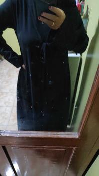 Product Review of ABAYA NAZIRA FULL HITAM  mote swarosky Hitam Polos terbaru 2024 Mutiara Muslim Wanita Bordir Ceruty from u**1 0