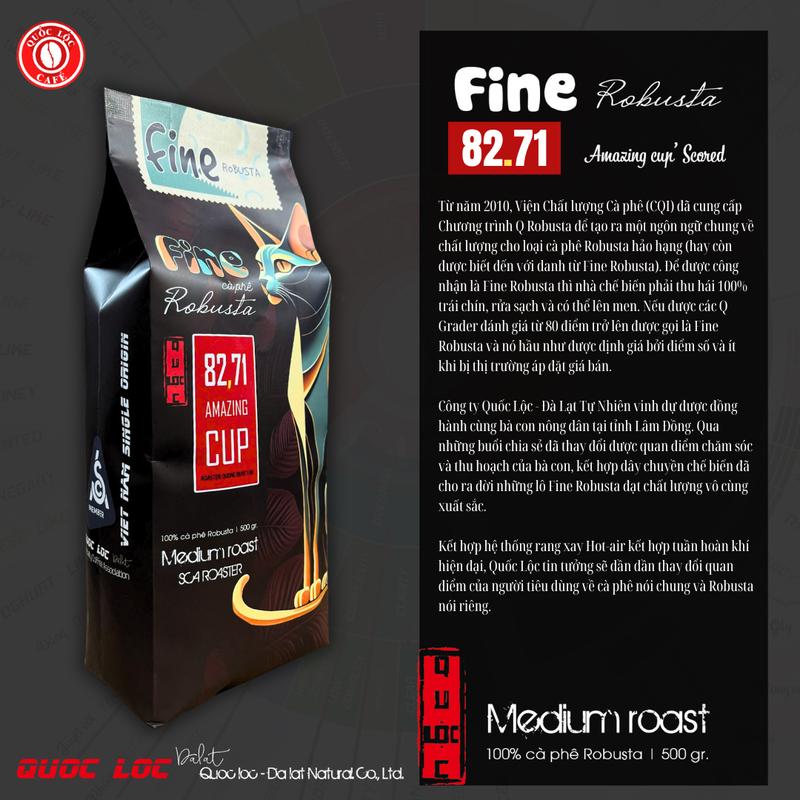 [500g] Cà phê FINE ROBUSTA Quốc Lộc- cà phê đặc sản- Quốc Lộc coffee