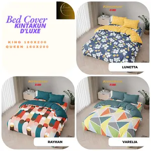 Bedcover Kintakun DLUXET25 Bedcover set 180x200 King size Bedcover 160x200 Queen size Flat Sprei cover  spring  bed sprei  180x200  tinggi Doble Karet