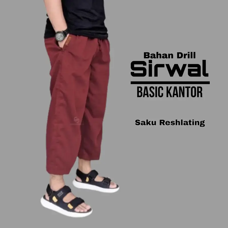 Celana Sirwal Pria Muslim Dewasa Bahan Drill  Saku Reshleting Sirwal Pria Kekinian Terbaru 5