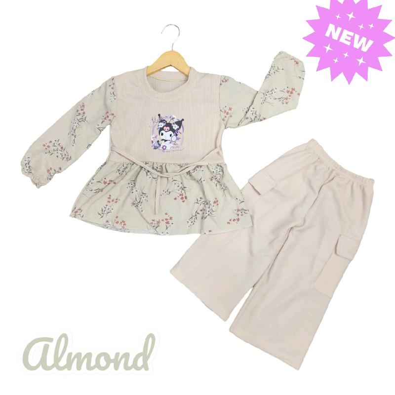 one set labubu viral 2025 stelan anak perempuan  kuromi baju terlaris 2