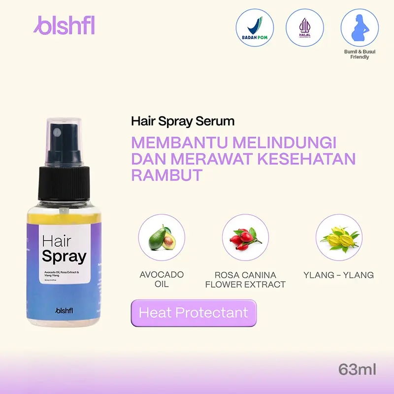 Blishful - Hair Spray Heat Protectant Membantu Memperbaiki Rambut Rusak, Kering & Bercabang Melembutkan 0
