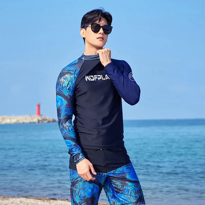 WDFPLAY men's UV Sun Protection Long Sleeve Rash Guard Wetsuit Swimsuit Top  Diving Suit Men Split Long-Sleeved Trousers Sunscreen Quick-Drying Snorkeling Mother Clothing