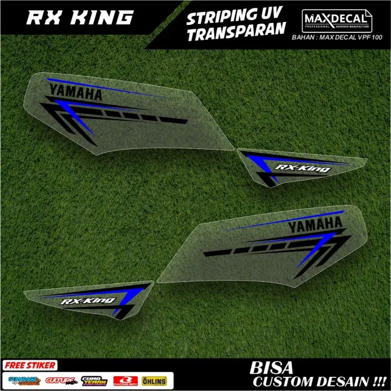 Striping UV Motor RX King / Stiker Transparan Aksesori Body Motor RX King Bisa Custom - SRX 3