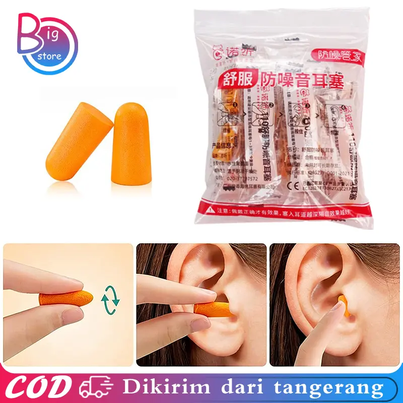 Isi 20 Earplugs Reduksi Suara Tinggi Sumbat Telinga Anti Kebisingan Ear Plug Sleeping