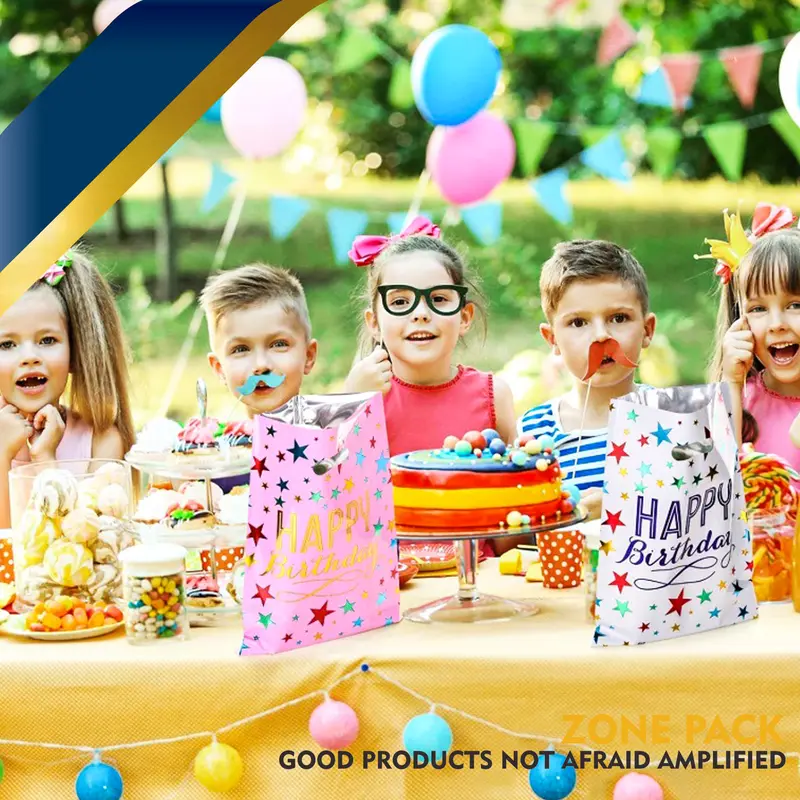 [Isi 10 PCS] Plastik Snack Ulang Tahun | Plastik Jinjing Plong Motif Happy Birthday | Kantong Plastik Souvenir Gift Bag 6