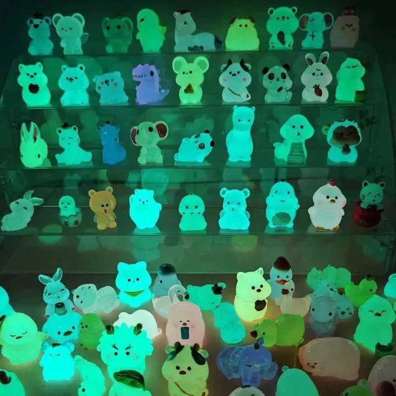 Túi mù DẠ QUANG PHÁT SÁNG labubu cappy, Túi mù động vật phát sáng labubu cappy charm sáng