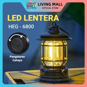 Lampu LED Lentera Camping HEG-6800 / lampu LED Petromax Emergency