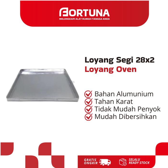 Gambar Loyang Segi 28x2  Loyang Oven  Loyang Pemanggang Kue  Baking Tray  Loyang Panggang dari Fortuna Houseware Jogja Kota Yogyakarta Tokopedia