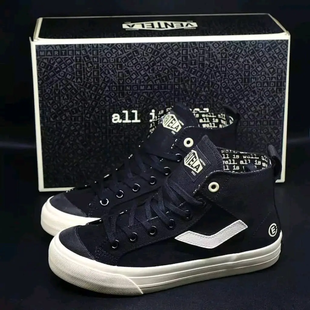 Terbaru Sepatu Ventela x Evil All Is Well High Pria Wanita Black Casual Sneakers Shoes Kasual