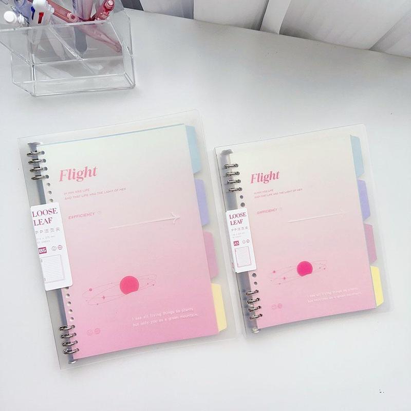 Binder B5 A5 Buku Tulis Sekolah Notebook Aesthetic Korea Kertas Binder A5 Transparant Cover Binder Notepad Alat Tulis Sekolah Lucu 8