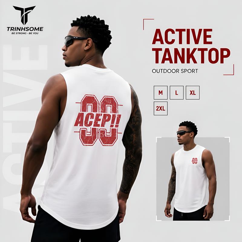 Áo Ba Lỗ Thể Thao Sport Nam Tanktop In Số Sau Lưng Và Bên Ngực, Cổ Tròn Sát…