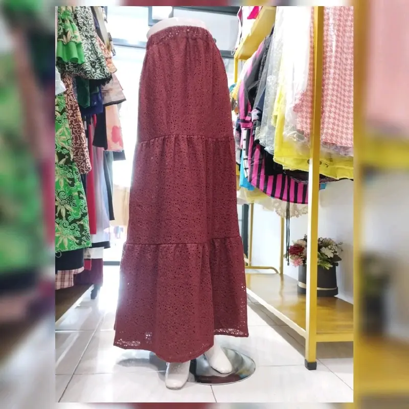 rok panjang DEWASA  bahan burkat 4 varian warna 3