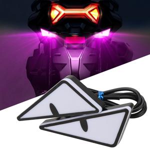 2pcs Luces de advertencia LED Ojo de diablo para motocicleta, Accesorios de luz de decoración para auto y motocicleta, Kit de actualización de luz trasera de moda