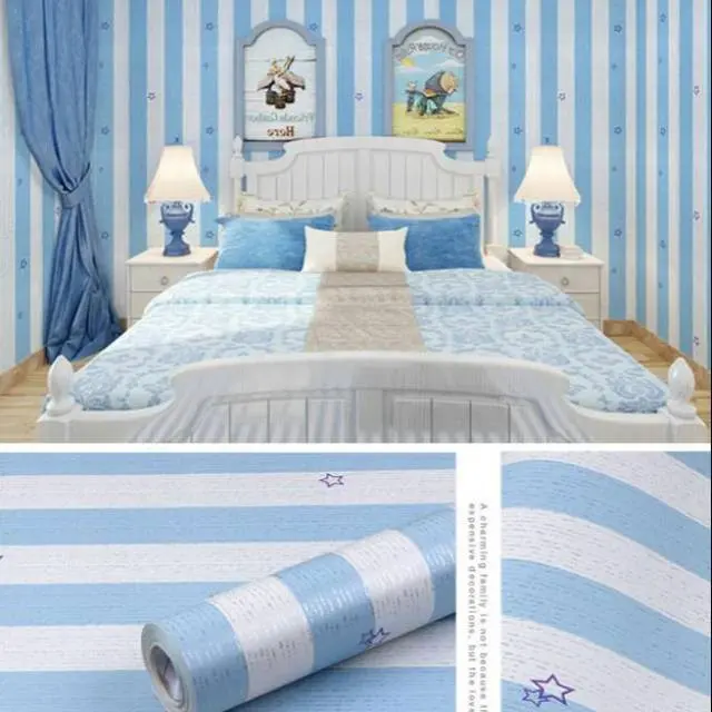 BIRU STAR Wallpaper Dinding Stiker Dekorasi Kamar panjang 10 meter x 45 cm