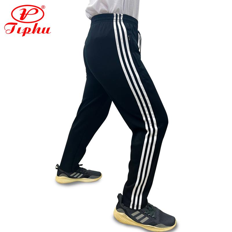 Quần thể thao co giãn 4 chiều màu đen và xanh 3 sọc trắng Amazing cho bé trai, vải thun , lưng chun, 2 túi có dây kéo