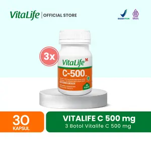 [TRIPLE PACK] Suplemen Kesehatan Vitalife Vitamin C Ekstrak 500mg - 30 Kapsul