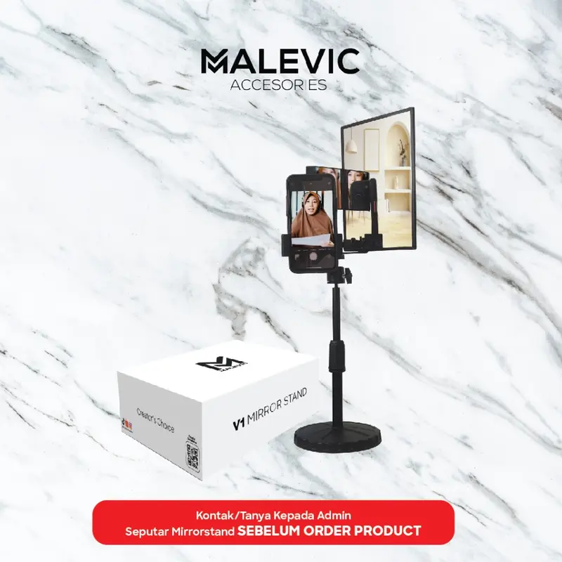 [MA] V1 MIRROR STAND / KACA BERDIRI LIVE / ALAT KACA UNTUK LIVE / ALAT VIRAL KACA LIVE / ALAT UNTUK LIVE/ ALAT CONTENT CREATOR/ AKSESORIS SELFIE 0