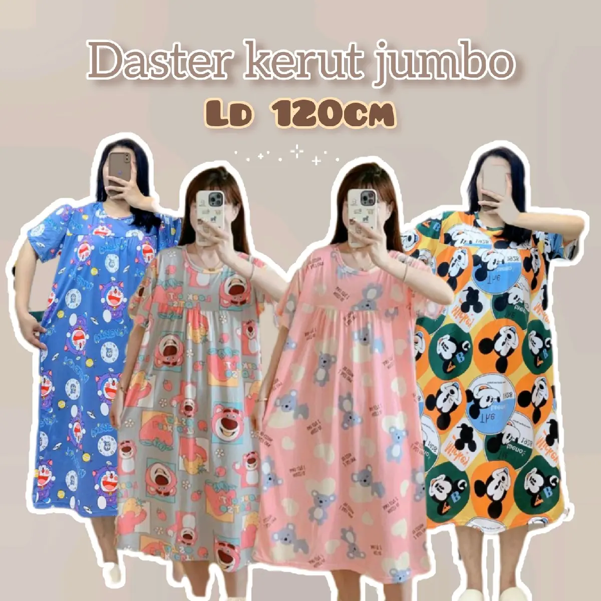(Part 1) Daster Jumbo Ld 120cm spandex korea adem