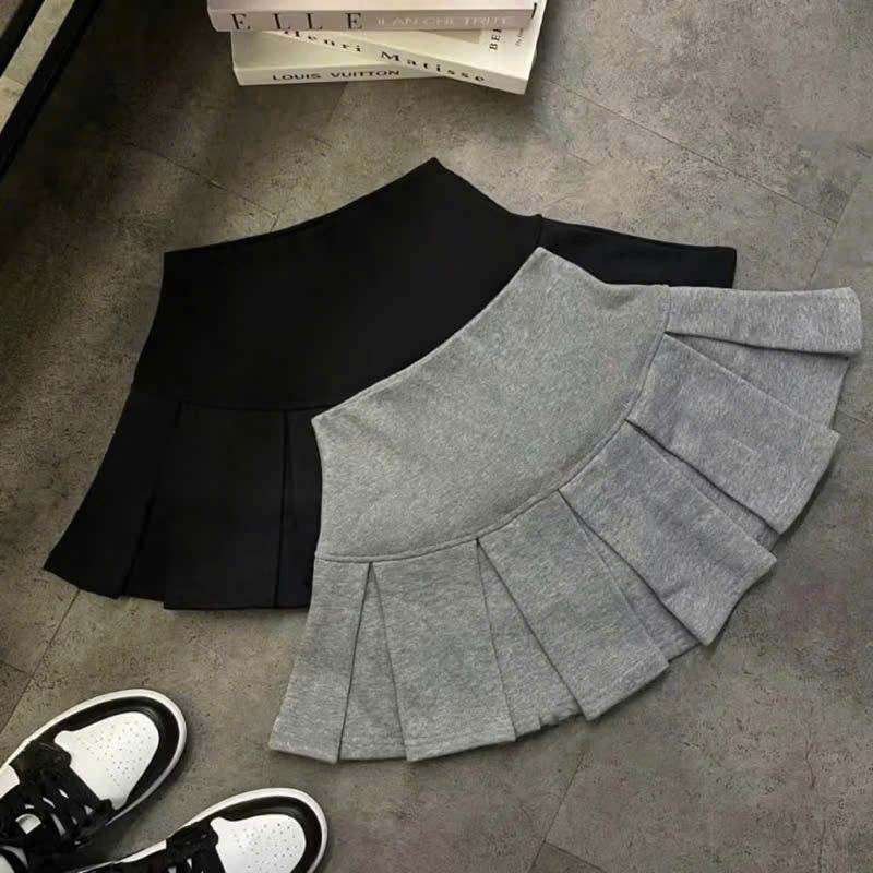 (Deal mở bán) Chân váy nữ ngắn bigsize xoè bo gân phối nỉ tôn dáng bigsize