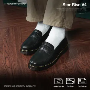 Voyagstuffofficial - Penny Loafers Star Rise V4 Black Kulit Pria
