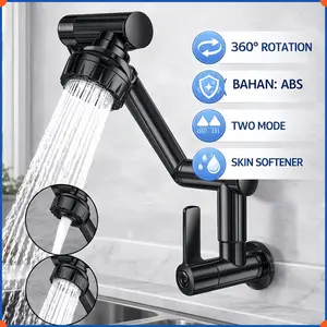 Kran Angsa Dapur Fleksibel /Kran Wastafel/Kran Air /Kran Cuci Piring Tembok /Kran Shower Rotasi 360°/Bahan: ABS