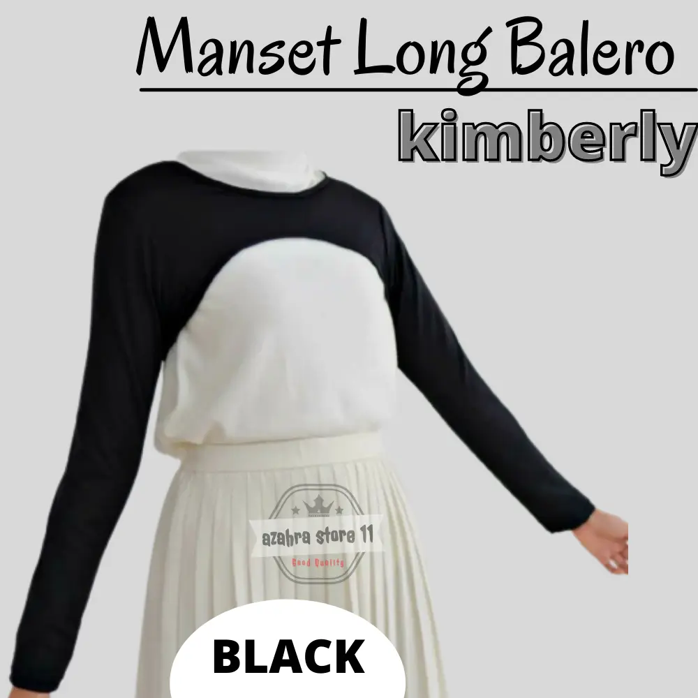 MANSET LENGAN PANJANG LONG BALERO KIMBERLY BAHAN SPANDEK JERSEY PREMIUM  MANSET BALERO WARNA HITAM