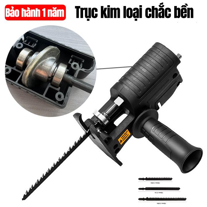 Bộ Chuyển Đổi Máy Khoan Thành Máy Cưa Câm Tay (Tăng kèm 3 lưỡi cưa) bao hành 1 năm