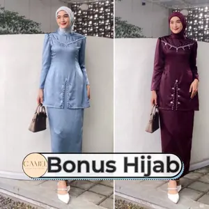 ( FREE HIJAB ) ONESET FAYRA BAJU KURUNG MELAYU KEKINIAN DRESS PESTA SETELAN WANITA BAJU KONDANGAN, BAJU LAMARAN, BAJU LEBARAN TERBARU 2024 Payet Maxmara Muslim Gamis