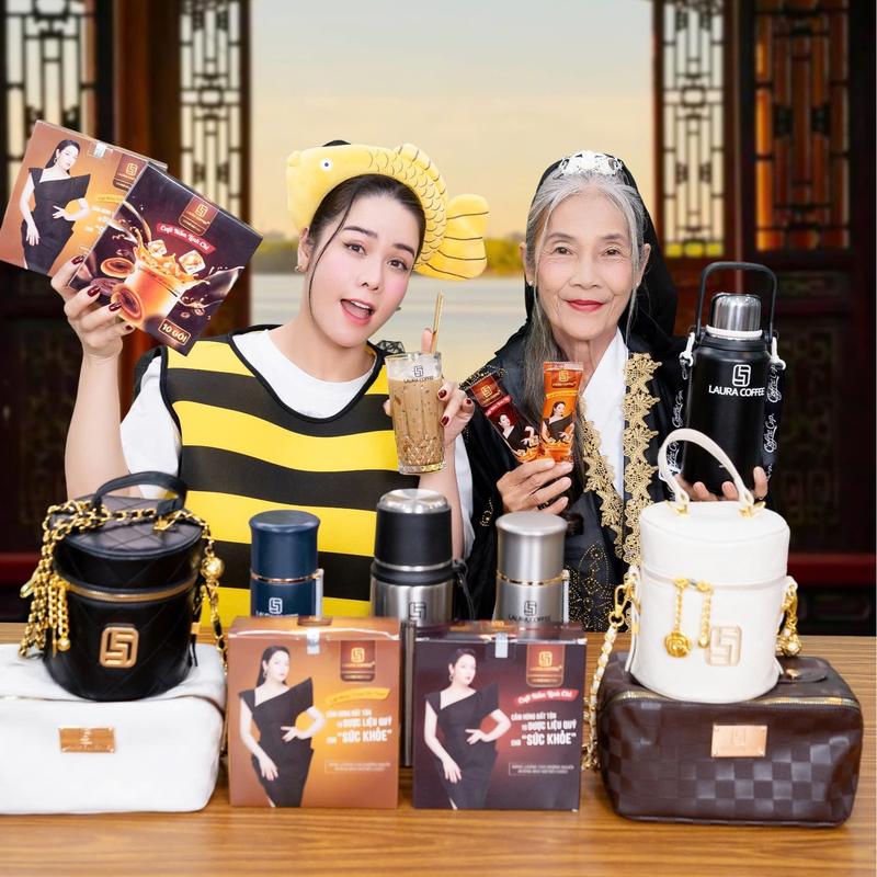 (N16) 6 Hộp Cà Phê Laura 2 vị không kèm quà, mỗi vị 3h Nấm Linh Chi và Đông Trùng Hạ Thảo