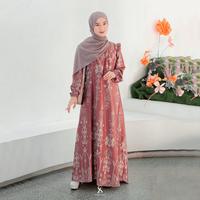 Gambar Shirin Zein - Gamis Wanita Motif Etnik Terbaru 2026 Bahan Slik Premium Thalia Dress - Maroon, S dari Shirin Zein Store Kab. Pati 1 Tokopedia