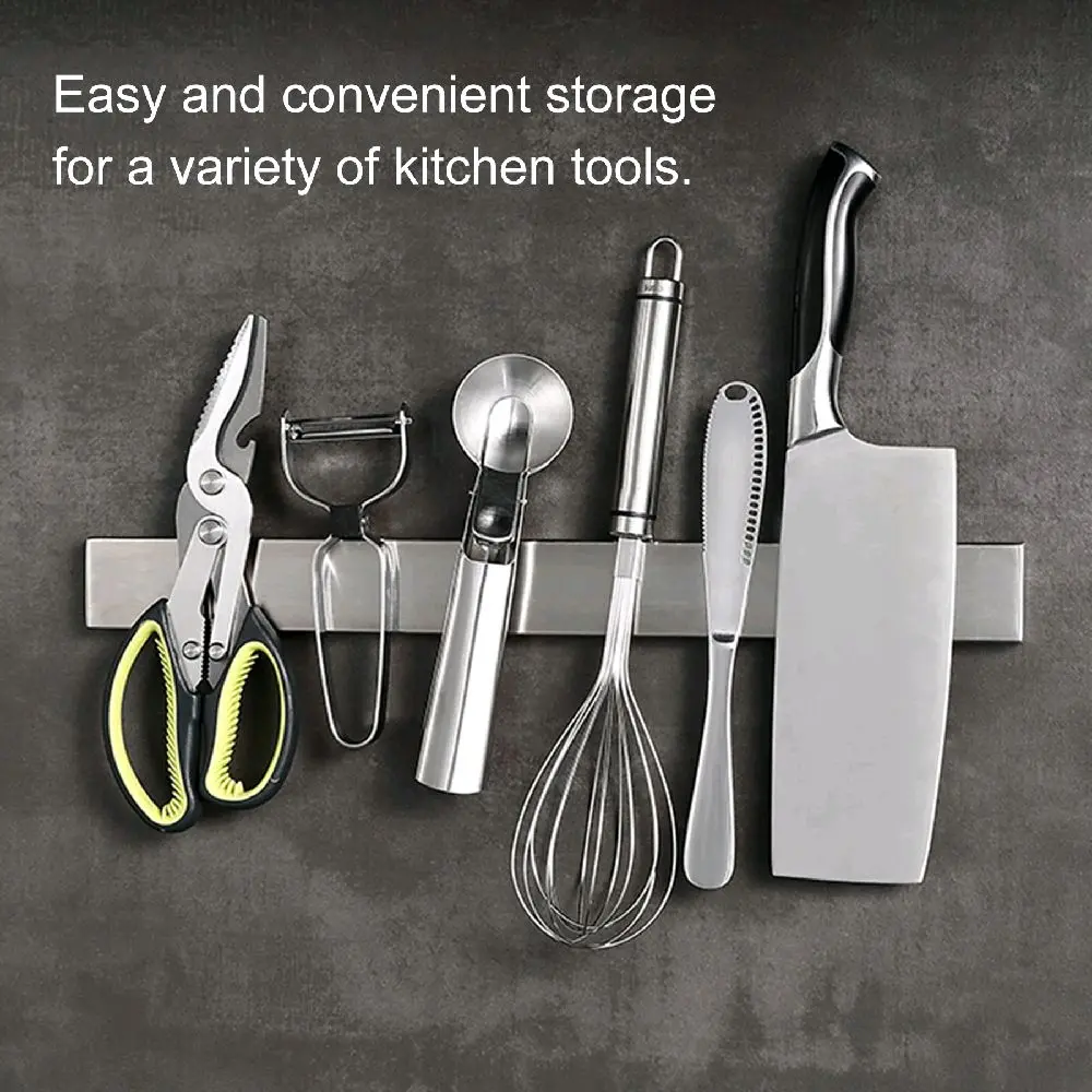 Rak Pisau Dapur Magnetic Serbaguna Tempat Penyimpanan Pisau Magnet Stainless Steel Kitchenware