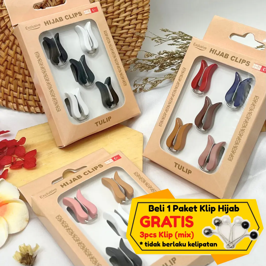 TULIP SERIES Paket Klip Hijab isi 5pcs Original Made in Turkey Oren Turkey