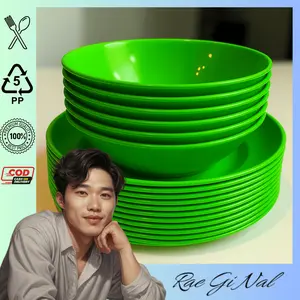 [12 Pcs] Piring Mangkok Plastik PP5 Tebal Mie Bakso
