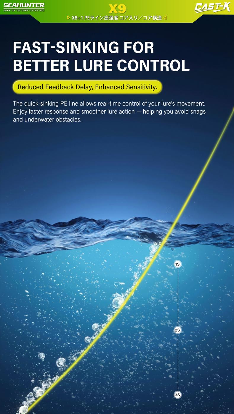 [NEW ARRIVAL] SeaHunter Cast-King PE X9 150M Yellow Sinking Line Senar Pancing (150M 6.8KG 22.7KG) Braided Fishing Lines 8 Untaian Kepang Senar PE Multifilamen Kualitas Jepang Senar Utama Kekuatan Tinggi senar pancing kuat senar pancing pe